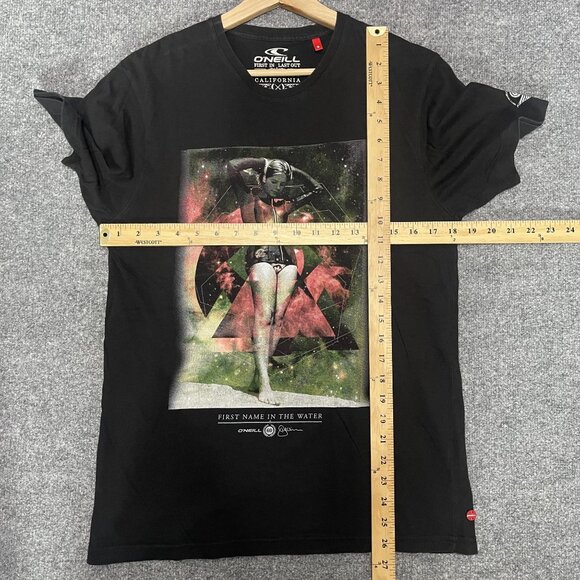 ONeill Mens Black Graphic Tee "First Name In The Water" Regular Fit S - Picture 7 of 7